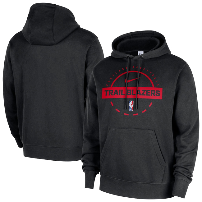 Men's Portland Trail Blazers Black 2025/26 Practice Club Pullover Hoodie
